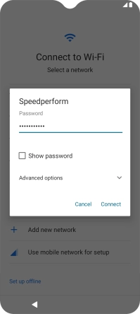 Key in the password for the Wi-Fi network and press Connect. Key in the password for the Wi-Fi network and press Connect.