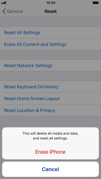 Press Erase iPhone. Press Erase iPhone.