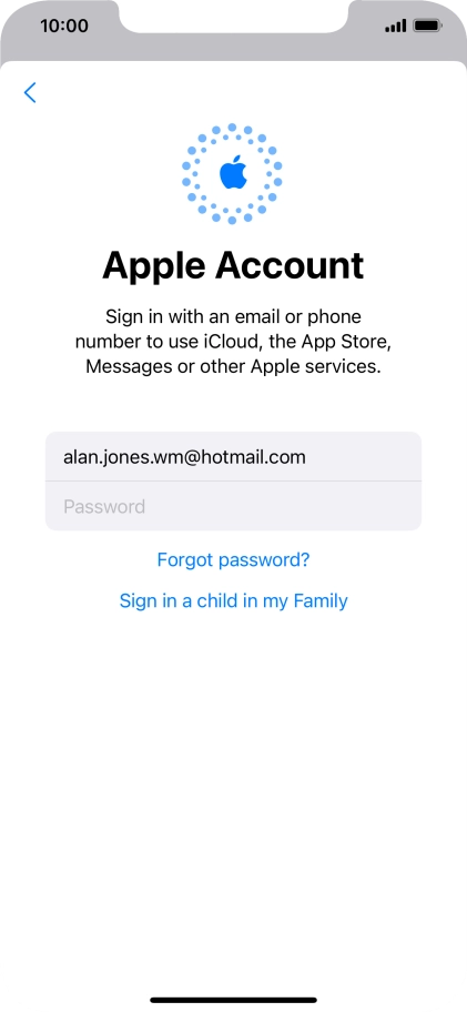 Press Password and key in the password for your Apple ID. Press Password and key in the password for your Apple ID.