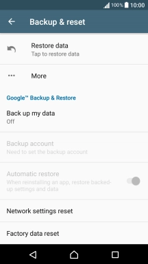 Press Factory data reset. Press Factory data reset.