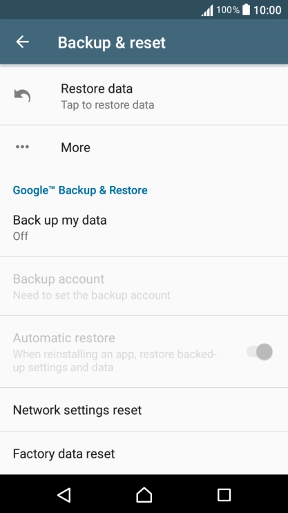 Press Factory data reset. Press Factory data reset.