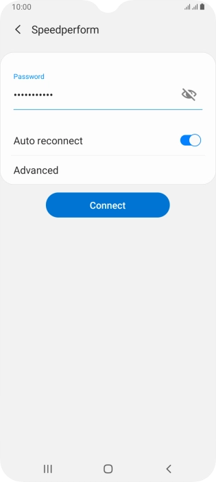 Key in the password for the Wi-Fi network and press Connect. Key in the password for the Wi-Fi network and press Connect.