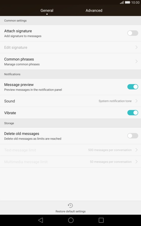 Press Advanced. Press Advanced.
