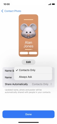 Press the required setting. Press the required setting.