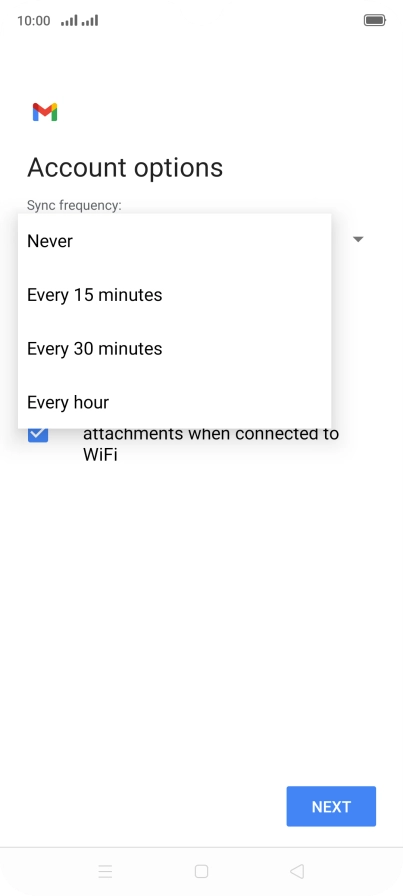 Press the required setting. Press the required setting.