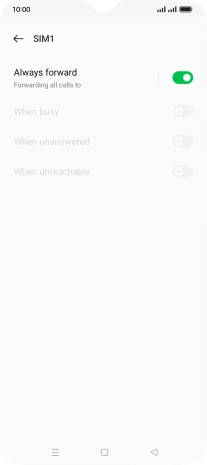 Press the indicator next to the required divert type. Press the indicator next to the required divert type.