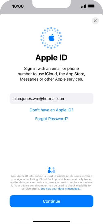 Press Continue. Press Continue.