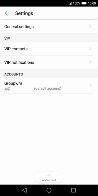 Press the required email account. Press the required email account.