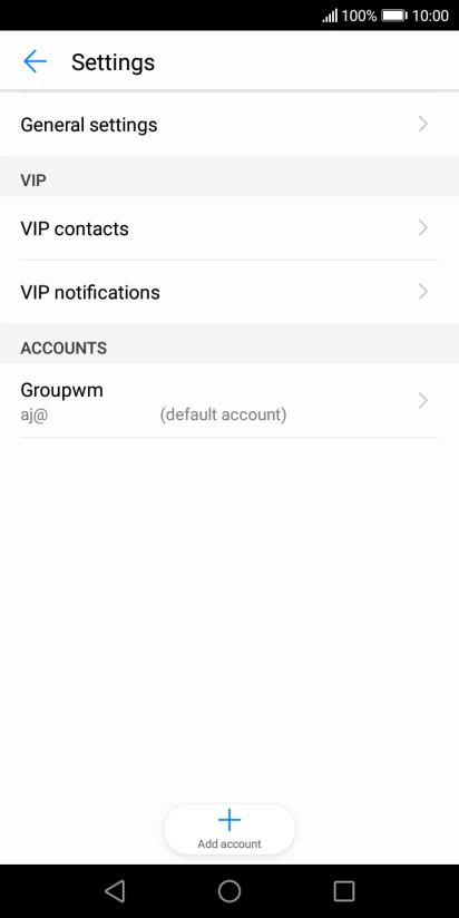 Press the required email account. Press the required email account.