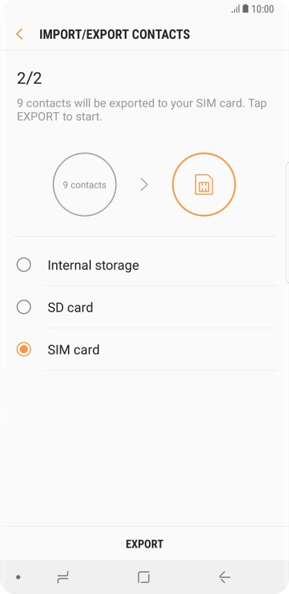 Press EXPORT. Press EXPORT.
