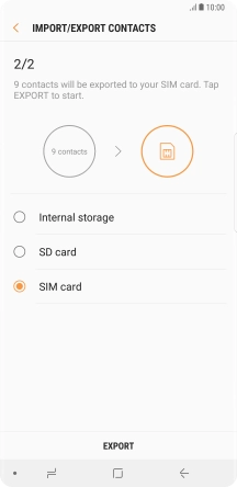 Press EXPORT. Press EXPORT.