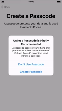 If you turn off the function, press Don't Use Passcode. If you turn off the function, press Don't Use Passcode.
