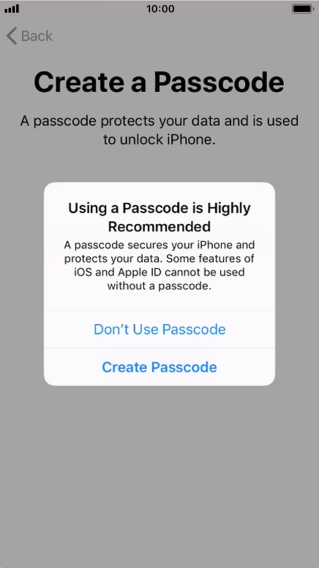 If you turn off the function, press Don't Use Passcode. If you turn off the function, press Don't Use Passcode.