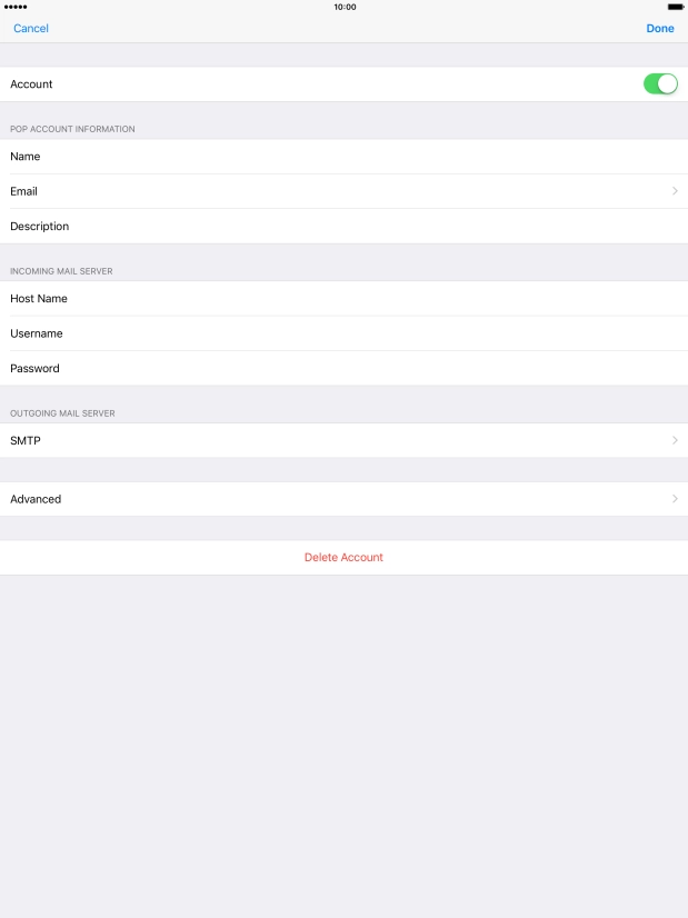 Press SMTP. Press SMTP.