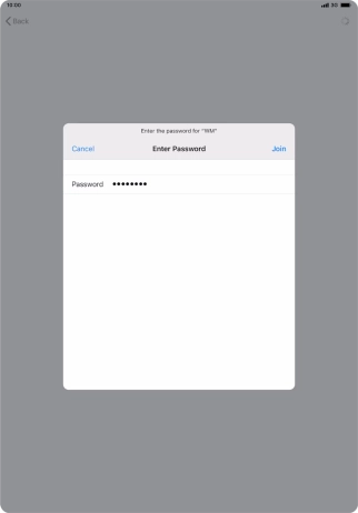 Key in the password for the Wi-Fi network and press Join. Key in the password for the Wi-Fi network and press Join.