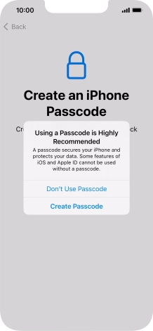 If you turn off the function, press Don't Use Passcode. If you turn off the function, press Don't Use Passcode.