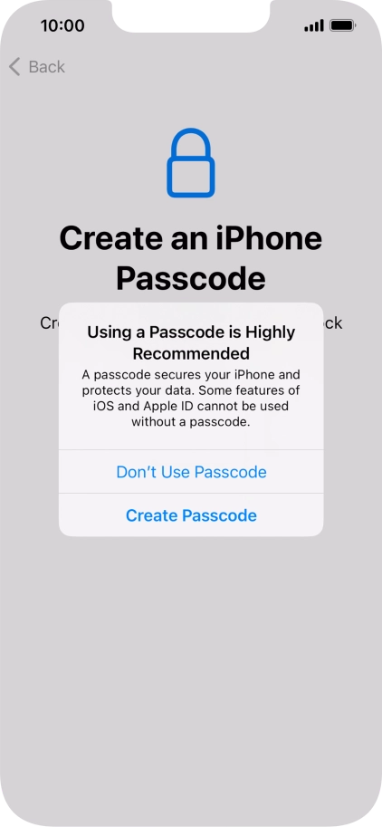 If you turn off the function, press Don't Use Passcode. If you turn off the function, press Don't Use Passcode.