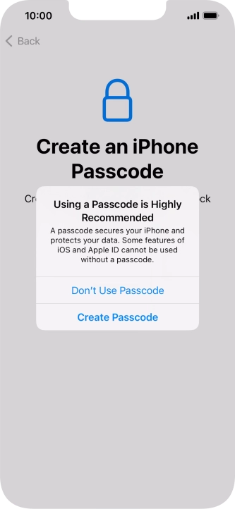 If you turn off the function, press Don't Use Passcode. If you turn off the function, press Don't Use Passcode.