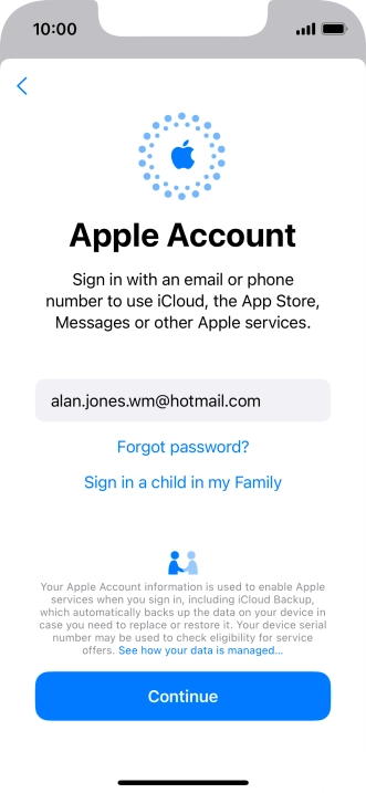 Press Continue. Press Continue.