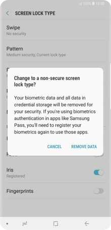Press REMOVE DATA. Press REMOVE DATA.