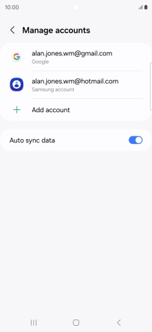 Press Add account. Press Add account.