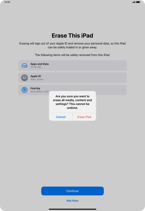 Press the required setting. Press the required setting.