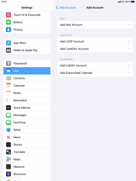 Press Add Mail Account. Press Add Mail Account.