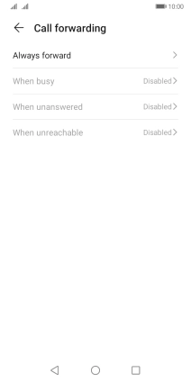 Press the required divert type. Press the required divert type.