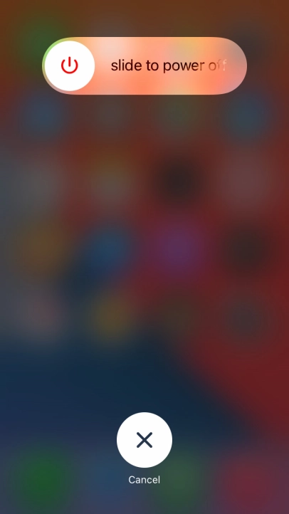 Press and drag the power off icon right. Press and drag the power off icon right.