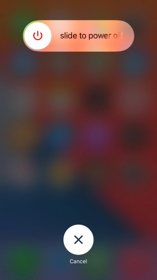 Press and drag the power off icon right. Press and drag the power off icon right.