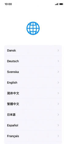 Press the required language. Press the required language.