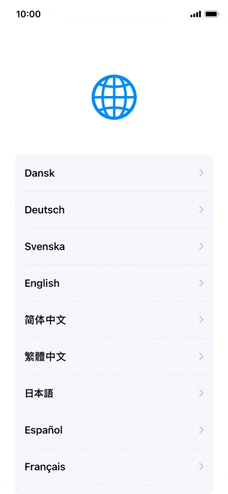 Press the required language. Press the required language.