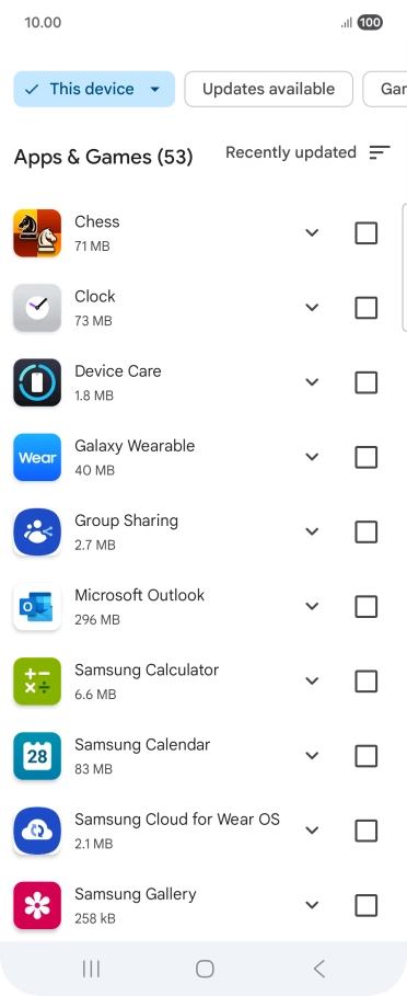 Press the required app. Press the required app.