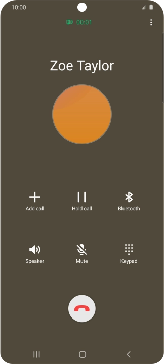 Press the end call icon. Press the end call icon.
