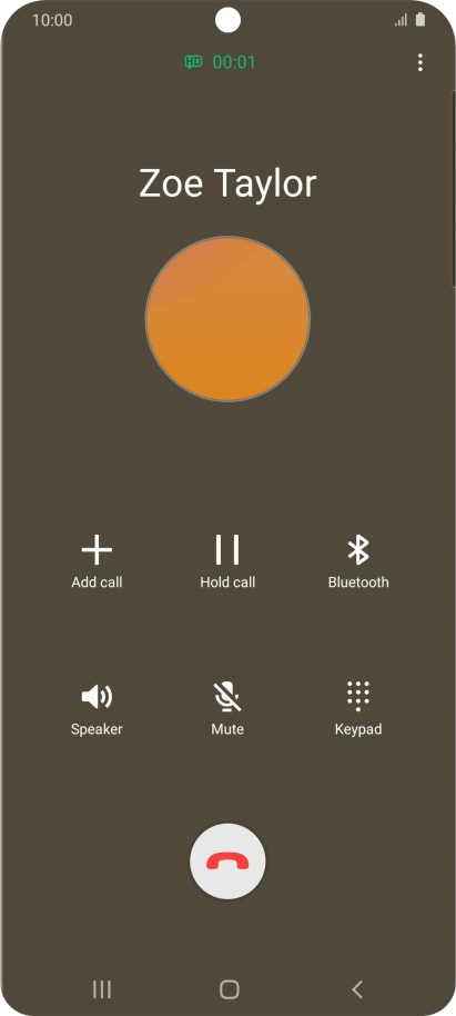 Press the end call icon. Press the end call icon.