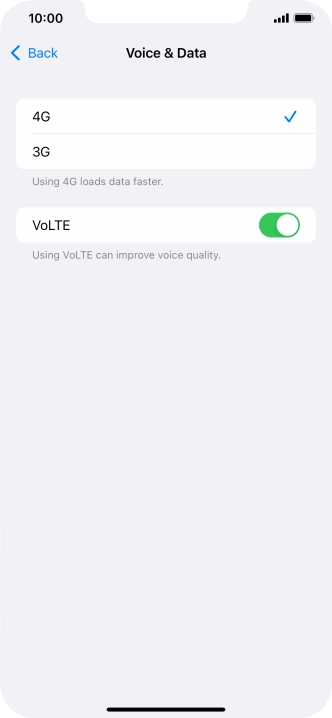 Press the required network mode. Press the required network mode.