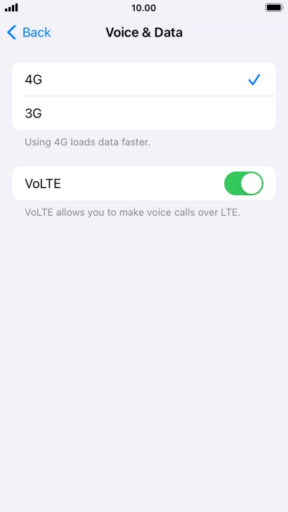 Press the required network mode. Press the required network mode.