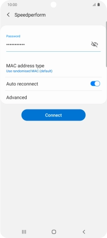 Key in the password for the Wi-Fi network and press Connect. Key in the password for the Wi-Fi network and press Connect.