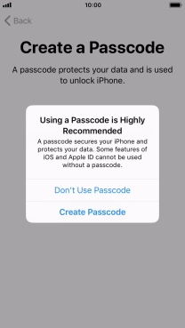 If you turn off the function, press Don't Use Passcode. If you turn off the function, press Don't Use Passcode.