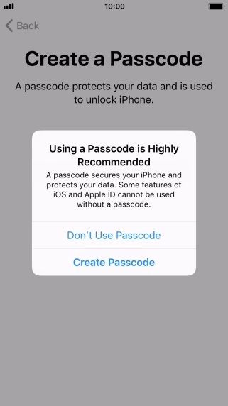 If you turn off the function, press Don't Use Passcode. If you turn off the function, press Don't Use Passcode.