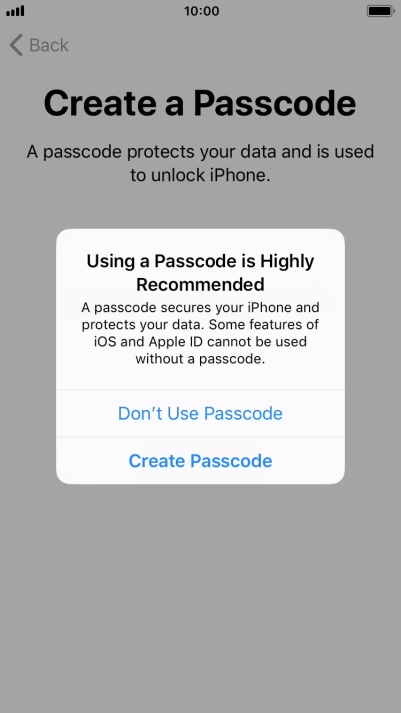 If you turn off the function, press Don't Use Passcode. If you turn off the function, press Don't Use Passcode.