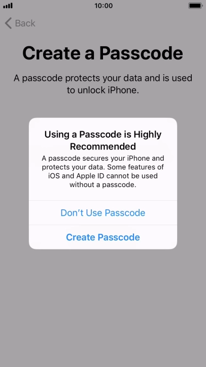 If you turn off the function, press Don't Use Passcode. If you turn off the function, press Don't Use Passcode.