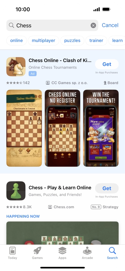 Press the required app. Press the required app.