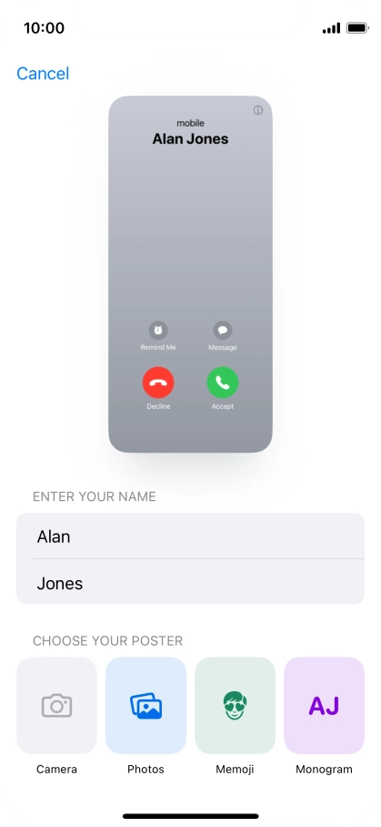 Press the required category and follow the instructions on the screen to select and save the required picture to your Contact Poster. Press the required category and follow the instructions on the screen to select and save the required picture to your Contact Poster.