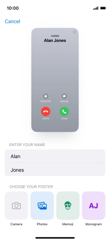 Press the required category and follow the instructions on the screen to select and save the required picture to your Contact Poster. Press the required category and follow the instructions on the screen to select and save the required picture to your Contact Poster.