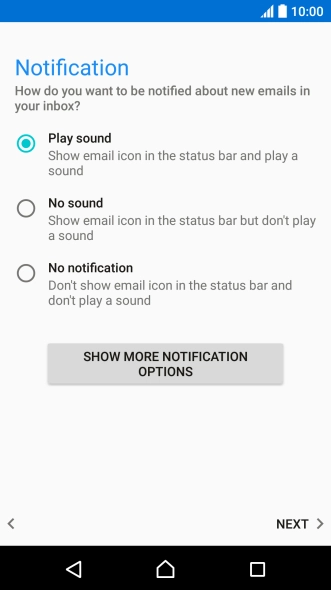 Press the required setting. Press the required setting.