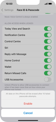 If you turn on the function, press Enable. If you turn on the function, press Enable.