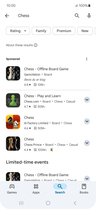 Press the required app. Press the required app.