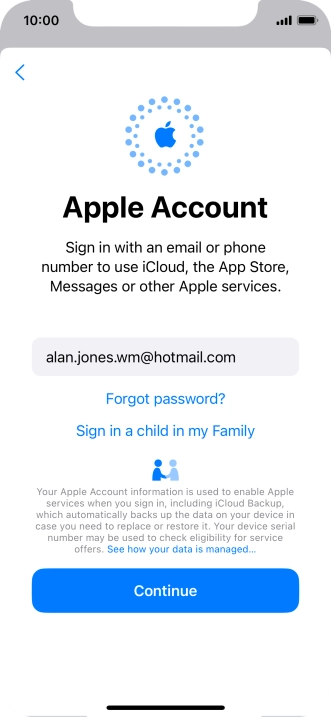 Press Continue. Press Continue.