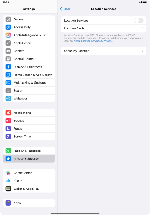 Press the indicator next to Press the indicator next to